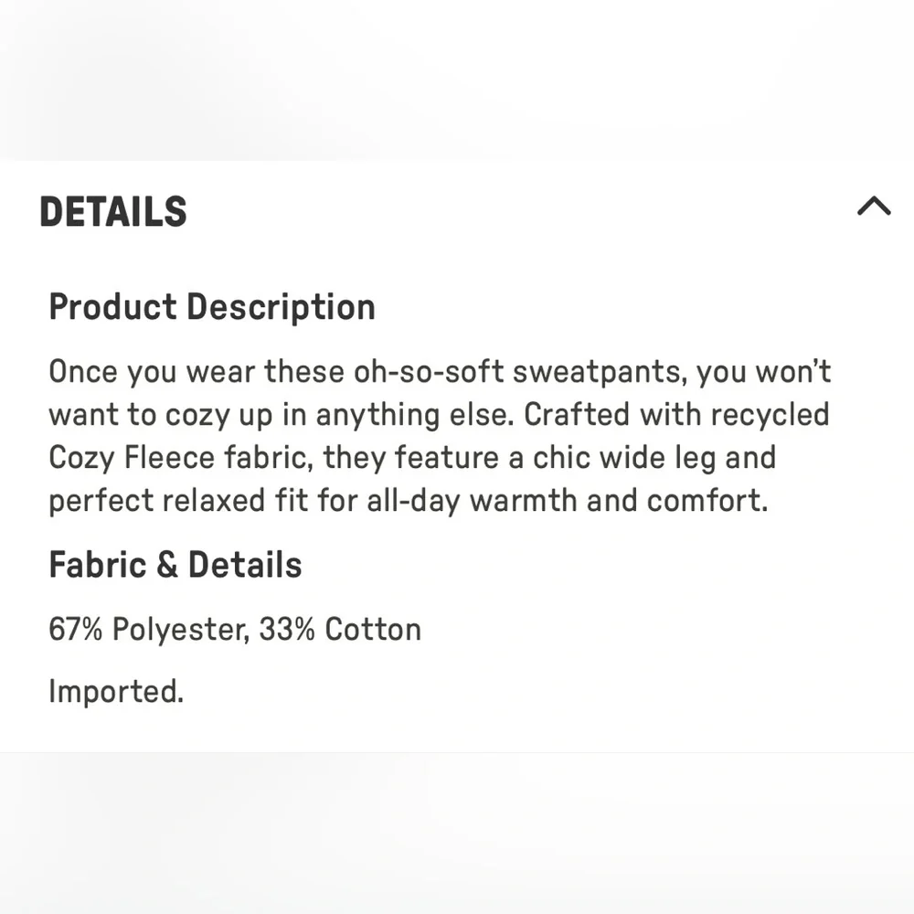 EUC Fabletics Cozy Fleece Wide Leg Sweatpants - Picture 10 of 10